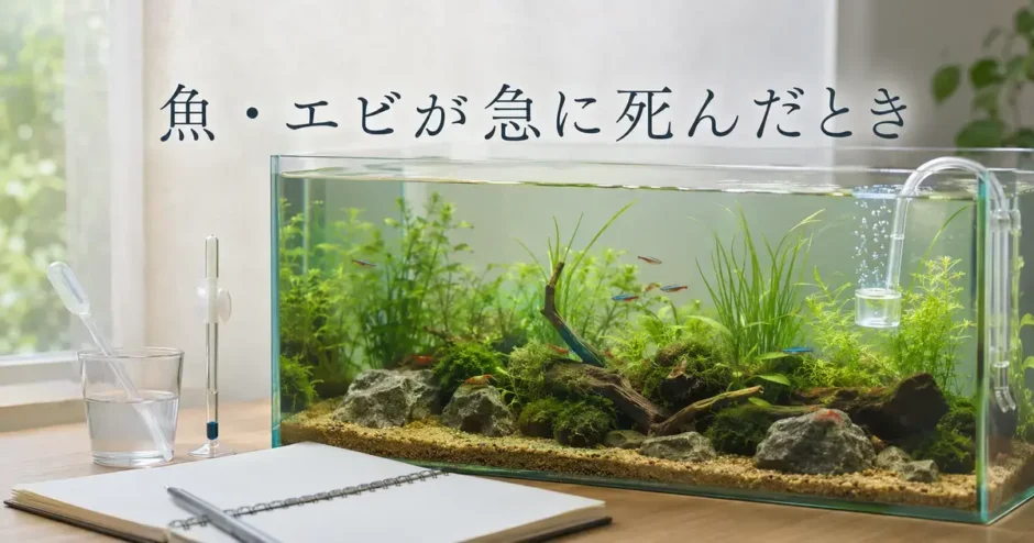 魚・エビが急に死んだ時の確認順のアイキャッチ