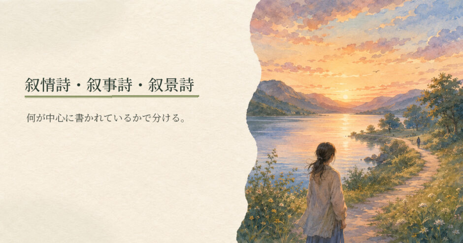叙情詩・叙事詩・叙景詩｜中学生向け国語解説