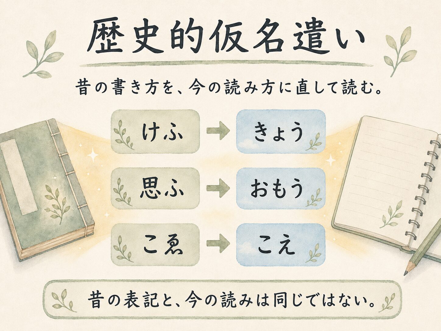 歴史的仮名遣いの図解