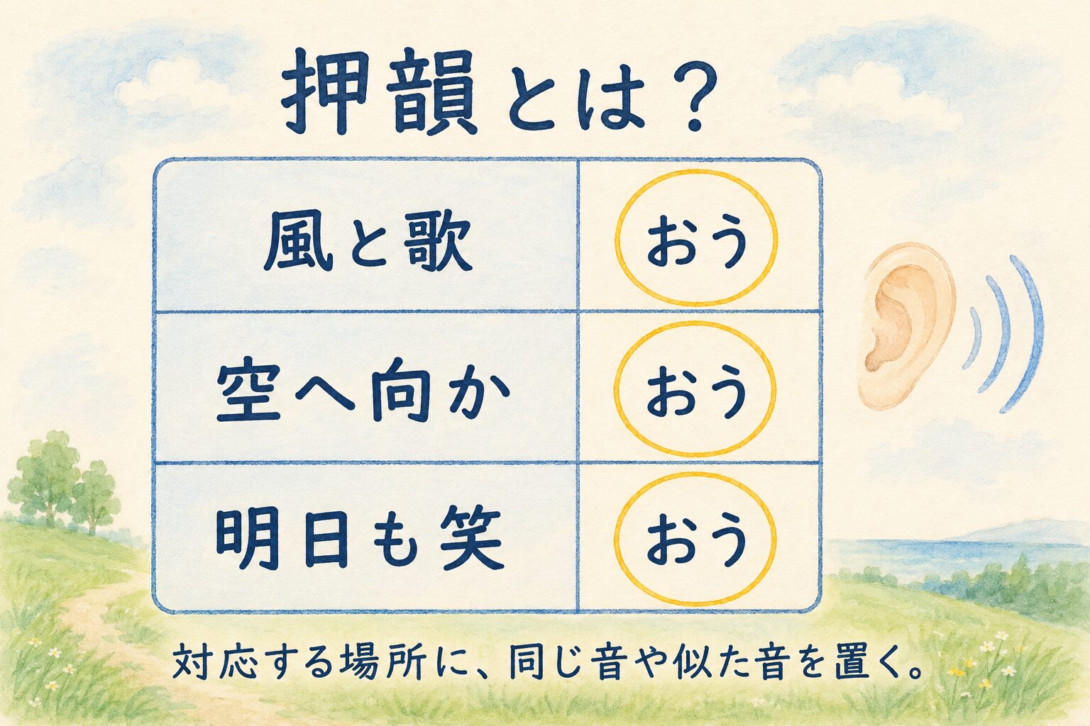 押韻とは？の図解