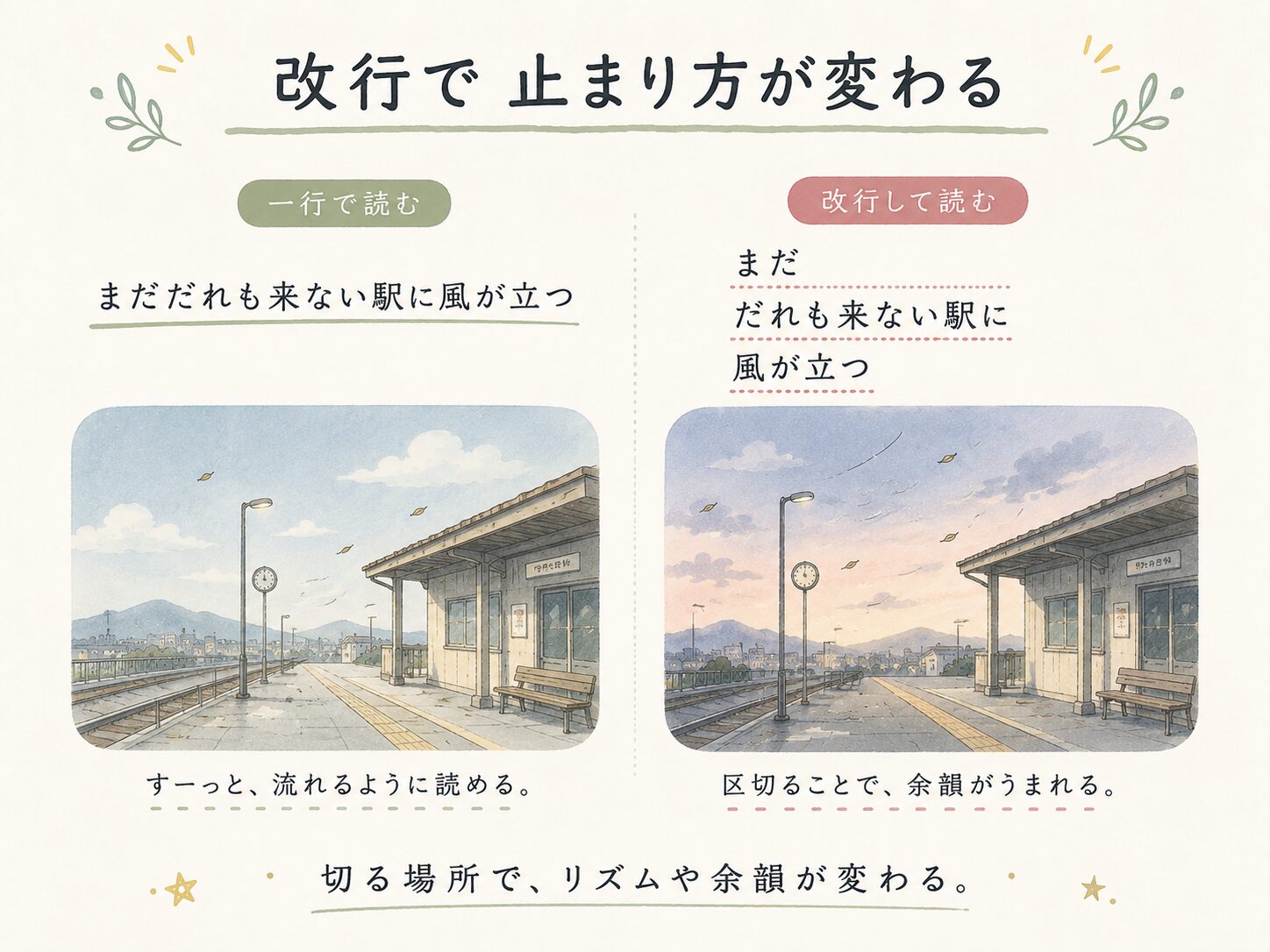 詩の改行の図解